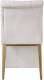 Curve Velvet / Iron / Engineered Wood / Foam Contemporary Cream Velvet Dining Chair - 19.5" W x 30" D x 36.5" H