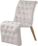 Curve Velvet / Iron / Engineered Wood / Foam Contemporary Cream Velvet Dining Chair - 19.5" W x 30" D x 36.5" H