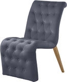 Curve Velvet / Iron / Engineered Wood / Foam Contemporary Grey Velvet Dining Chair - 19.5" W x 30" D x 36.5" H