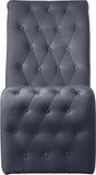 Curve Velvet / Iron / Engineered Wood / Foam Contemporary Grey Velvet Dining Chair - 19.5" W x 30" D x 36.5" H