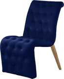 Curve Velvet / Iron / Engineered Wood / Foam Contemporary Navy Velvet Dining Chair - 19.5" W x 30" D x 36.5" H