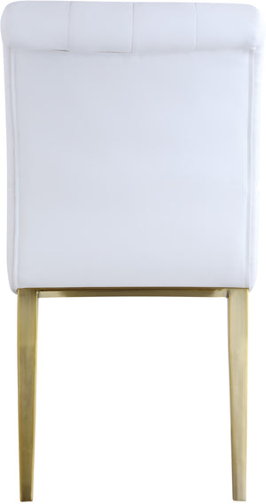 Curve Faux Leather / Iron / Engineered Wood / Foam Contemporary White Faux Leather Dining Chair - 19.5" W x 30" D x 36.5" H