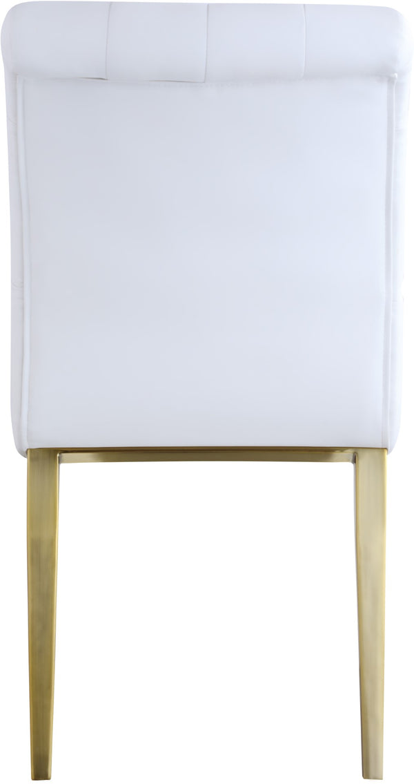 Curve Faux Leather / Iron / Engineered Wood / Foam Contemporary White Faux Leather Dining Chair - 19.5" W x 30" D x 36.5" H