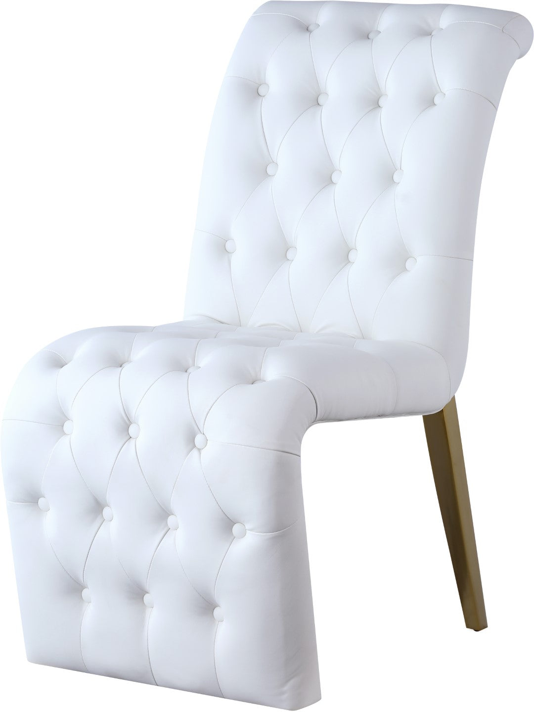 Curve Faux Leather Dining Chairs - Thumbnail 3