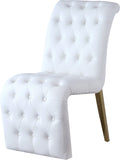 Curve Faux Leather / Iron / Engineered Wood / Foam Contemporary White Faux Leather Dining Chair - 19.5" W x 30" D x 36.5" H