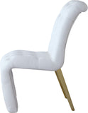 Curve Faux Leather / Iron / Engineered Wood / Foam Contemporary White Faux Leather Dining Chair - 19.5" W x 30" D x 36.5" H