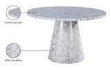 Omni Faux Marble Veneer / Engineered Wood Contemporary White Faux Marble Dining Table - 48" W x 48" D x 30" H