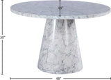 Omni Faux Marble Veneer / Engineered Wood Contemporary White Faux Marble Dining Table - 48" W x 48" D x 30" H