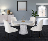 Omni Faux Marble Veneer / Engineered Wood Contemporary White Faux Marble Dining Table - 48" W x 48" D x 30" H