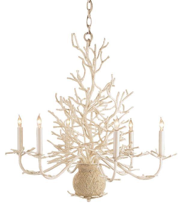 Seaward Small Chandelier – Elegant Wrought Iron Coral Design with Natural Sand Finish for Stunning Spaces