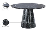 Omni Faux Marble Veneer / Engineered Wood Contemporary Black Faux Marble Dining Table - 48" W x 48" D x 30" H