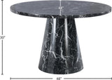 Omni Faux Marble Veneer / Engineered Wood Contemporary Black Faux Marble Dining Table - 48" W x 48" D x 30" H