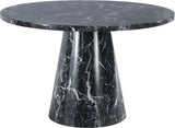 Omni Faux Marble Veneer / Engineered Wood Contemporary Black Faux Marble Dining Table - 48" W x 48" D x 30" H