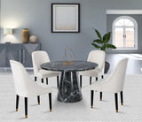 Omni Faux Marble Veneer / Engineered Wood Contemporary Black Faux Marble Dining Table - 48" W x 48" D x 30" H