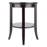 Winsome Wood Genoa End Table, Glass Inset, one shelf 92218-WINSOMEWOOD