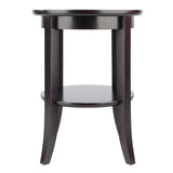 Winsome Wood Genoa End Table, Glass Inset, one shelf 92218-WINSOMEWOOD