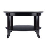 Winsome Wood Genoa Coffee Table, Glass inset and shelf 92219-WINSOMEWOOD