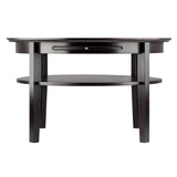 Winsome Wood Amelia Round Coffee Table with Pull out Tray 92232-WINSOMEWOOD