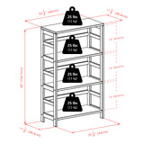 Capri 7-Piece Storage Set, 3-Section Shelf & 6 Foldable Black Fabric Baskets, Espresso