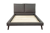 Alpine Furniture Gabriela California King Platform Bed 9901CK Grey Upholstery, Black Legs Rubberwood Solids, Polyester Fabric 86.5 x 97 x 48