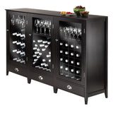 Winsome Wood Bordeaux 3-Piece Modular Wine Cabinet Set with Tempered Glass Doors 92359-WINSOMEWOOD