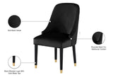 Omni Velvet / Engineered Wood / Metal / Foam Contemporary Black Velvet Dining Chair - 25" W x 22" D x 39.5" H