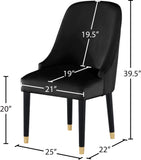 Omni Velvet / Engineered Wood / Metal / Foam Contemporary Black Velvet Dining Chair - 25" W x 22" D x 39.5" H