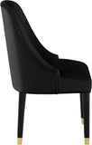 Omni Velvet / Engineered Wood / Metal / Foam Contemporary Black Velvet Dining Chair - 25" W x 22" D x 39.5" H