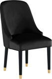 Omni Velvet / Engineered Wood / Metal / Foam Contemporary Black Velvet Dining Chair - 25" W x 22" D x 39.5" H