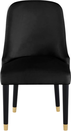 Omni Velvet / Engineered Wood / Metal / Foam Contemporary Black Velvet Dining Chair - 25" W x 22" D x 39.5" H