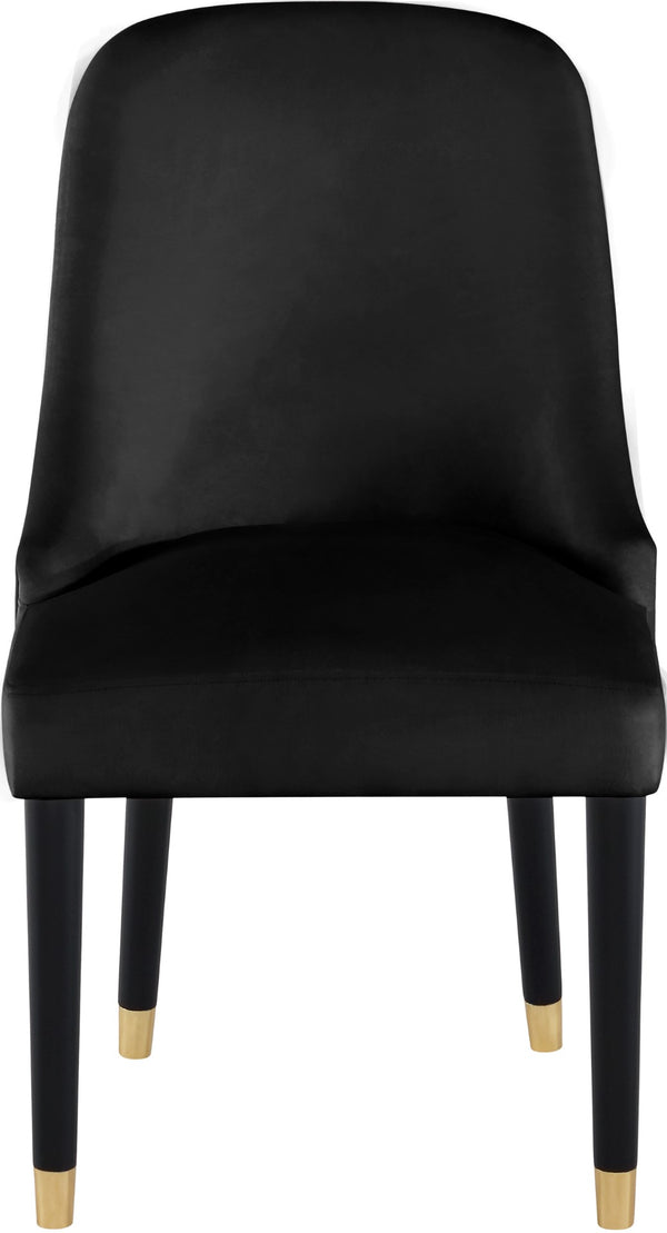 Omni Velvet / Engineered Wood / Metal / Foam Contemporary Black Velvet Dining Chair - 25" W x 22" D x 39.5" H
