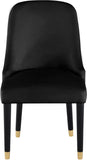 Omni Velvet / Engineered Wood / Metal / Foam Contemporary Black Velvet Dining Chair - 25" W x 22" D x 39.5" H