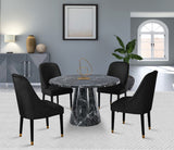 Omni Velvet / Engineered Wood / Metal / Foam Contemporary Black Velvet Dining Chair - 25" W x 22" D x 39.5" H