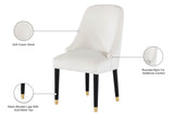 Omni Velvet / Engineered Wood / Metal / Foam Contemporary Cream Velvet Dining Chair - 25" W x 22" D x 39.5" H