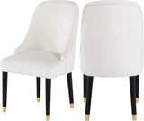 Omni Velvet / Engineered Wood / Metal / Foam Contemporary Cream Velvet Dining Chair - 25" W x 22" D x 39.5" H