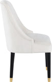 Omni Velvet / Engineered Wood / Metal / Foam Contemporary Cream Velvet Dining Chair - 25" W x 22" D x 39.5" H