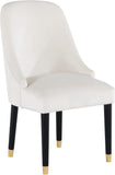 Omni Velvet / Engineered Wood / Metal / Foam Contemporary Cream Velvet Dining Chair - 25" W x 22" D x 39.5" H