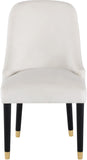 Omni Velvet / Engineered Wood / Metal / Foam Contemporary Cream Velvet Dining Chair - 25" W x 22" D x 39.5" H