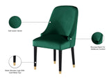 Omni Velvet / Engineered Wood / Metal / Foam Contemporary Green Velvet Dining Chair - 25" W x 22" D x 39.5" H