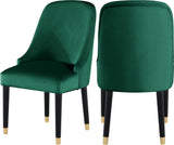 Omni Velvet / Engineered Wood / Metal / Foam Contemporary Green Velvet Dining Chair - 25" W x 22" D x 39.5" H