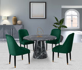 Omni Velvet / Engineered Wood / Metal / Foam Contemporary Green Velvet Dining Chair - 25" W x 22" D x 39.5" H