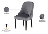 Omni Velvet / Engineered Wood / Metal / Foam Contemporary Grey Velvet Dining Chair - 25" W x 22" D x 39.5" H