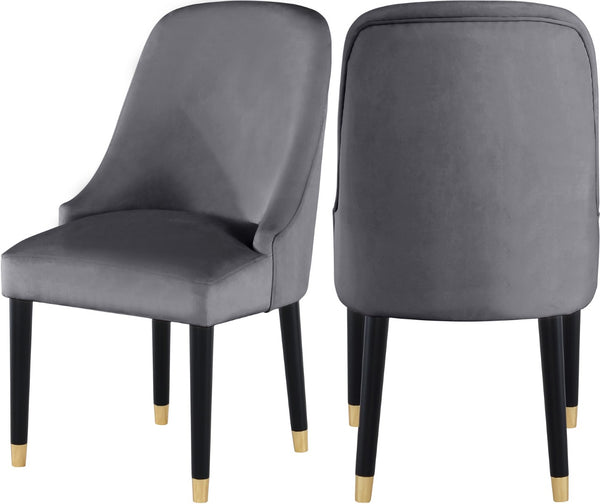 Omni Velvet / Engineered Wood / Metal / Foam Contemporary Grey Velvet Dining Chair - 25" W x 22" D x 39.5" H