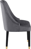 Omni Velvet / Engineered Wood / Metal / Foam Contemporary Grey Velvet Dining Chair - 25" W x 22" D x 39.5" H