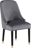 Omni Velvet / Engineered Wood / Metal / Foam Contemporary Grey Velvet Dining Chair - 25" W x 22" D x 39.5" H