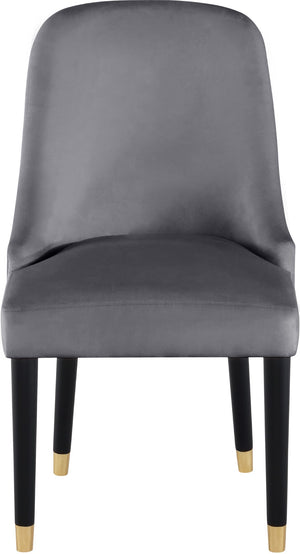 Omni Velvet / Engineered Wood / Metal / Foam Contemporary Grey Velvet Dining Chair - 25" W x 22" D x 39.5" H