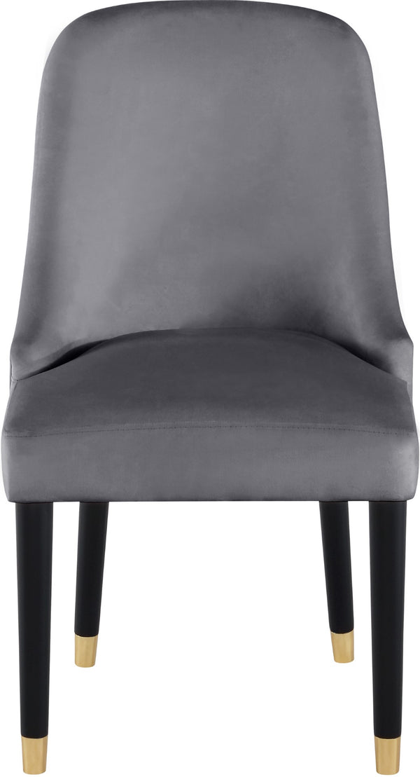 Omni Velvet / Engineered Wood / Metal / Foam Contemporary Grey Velvet Dining Chair - 25" W x 22" D x 39.5" H