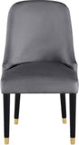 Omni Velvet / Engineered Wood / Metal / Foam Contemporary Grey Velvet Dining Chair - 25" W x 22" D x 39.5" H