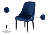 Omni Velvet / Engineered Wood / Metal / Foam Contemporary Navy Velvet Dining Chair - 25" W x 22" D x 39.5" H