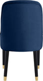 Omni Velvet / Engineered Wood / Metal / Foam Contemporary Navy Velvet Dining Chair - 25" W x 22" D x 39.5" H